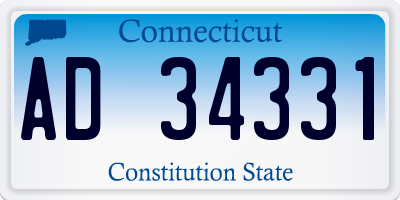 CT license plate AD34331
