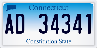 CT license plate AD34341