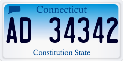 CT license plate AD34342