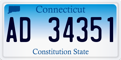 CT license plate AD34351
