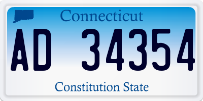 CT license plate AD34354