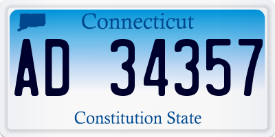 CT license plate AD34357