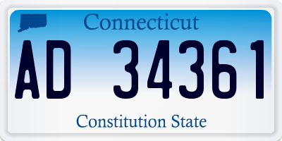 CT license plate AD34361