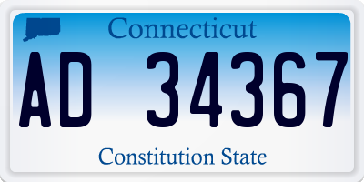 CT license plate AD34367