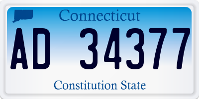 CT license plate AD34377