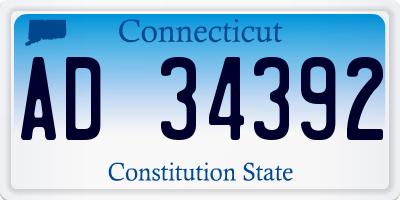 CT license plate AD34392