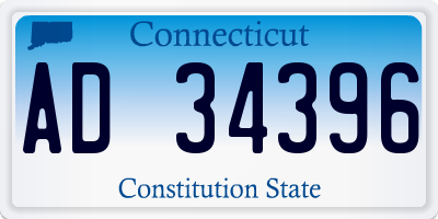 CT license plate AD34396