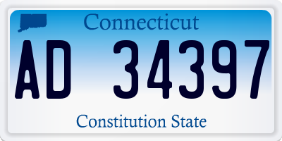 CT license plate AD34397