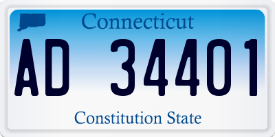 CT license plate AD34401