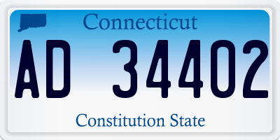 CT license plate AD34402