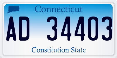 CT license plate AD34403