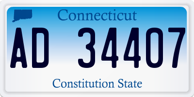 CT license plate AD34407