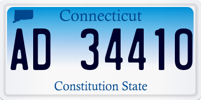 CT license plate AD34410