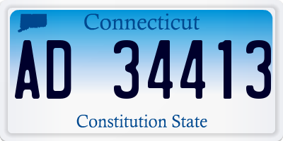 CT license plate AD34413