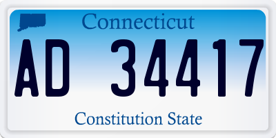CT license plate AD34417