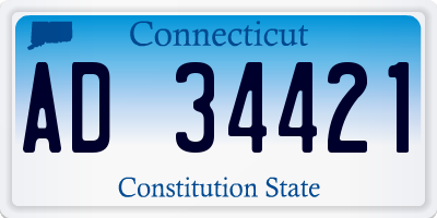 CT license plate AD34421