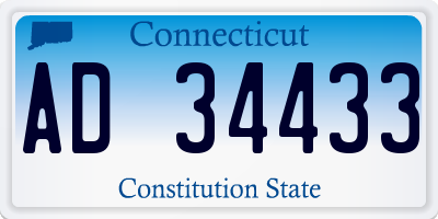 CT license plate AD34433