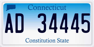 CT license plate AD34445