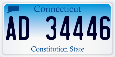 CT license plate AD34446