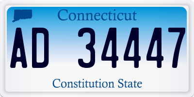 CT license plate AD34447