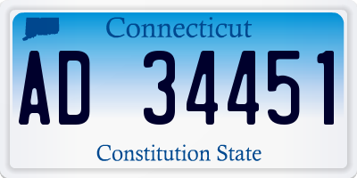 CT license plate AD34451