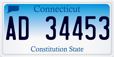 CT license plate AD34453