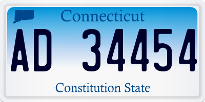 CT license plate AD34454
