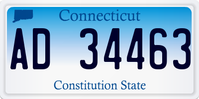 CT license plate AD34463