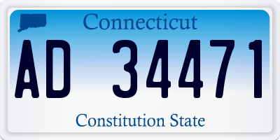 CT license plate AD34471