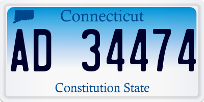 CT license plate AD34474