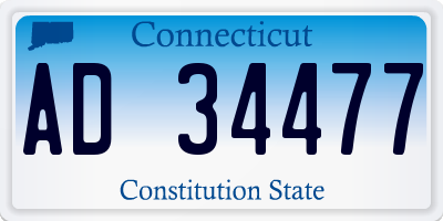 CT license plate AD34477