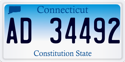 CT license plate AD34492