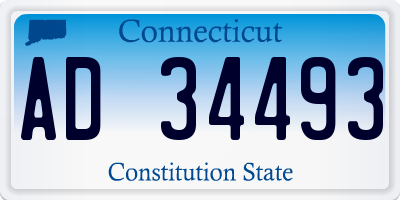 CT license plate AD34493