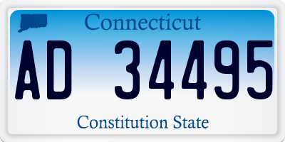 CT license plate AD34495