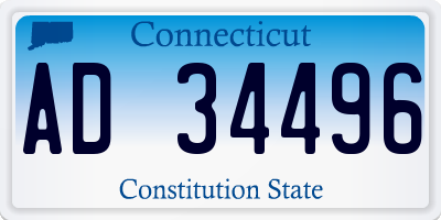 CT license plate AD34496