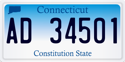 CT license plate AD34501