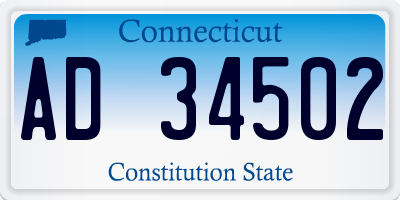 CT license plate AD34502