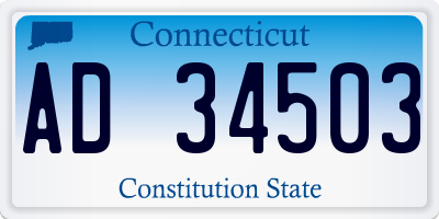 CT license plate AD34503