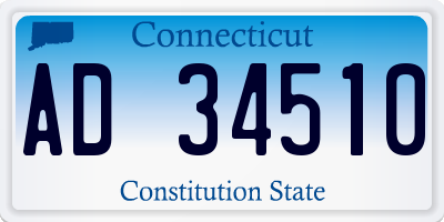 CT license plate AD34510