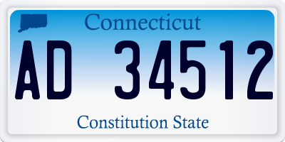 CT license plate AD34512