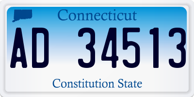 CT license plate AD34513