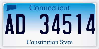 CT license plate AD34514
