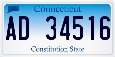 CT license plate AD34516