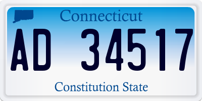 CT license plate AD34517
