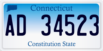 CT license plate AD34523