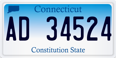 CT license plate AD34524