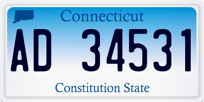 CT license plate AD34531