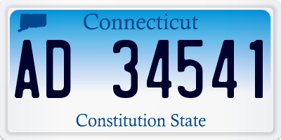 CT license plate AD34541