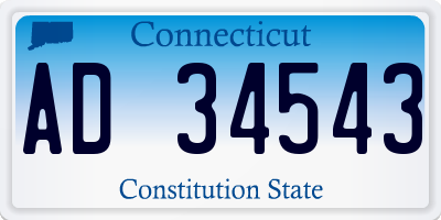 CT license plate AD34543