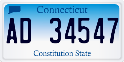 CT license plate AD34547